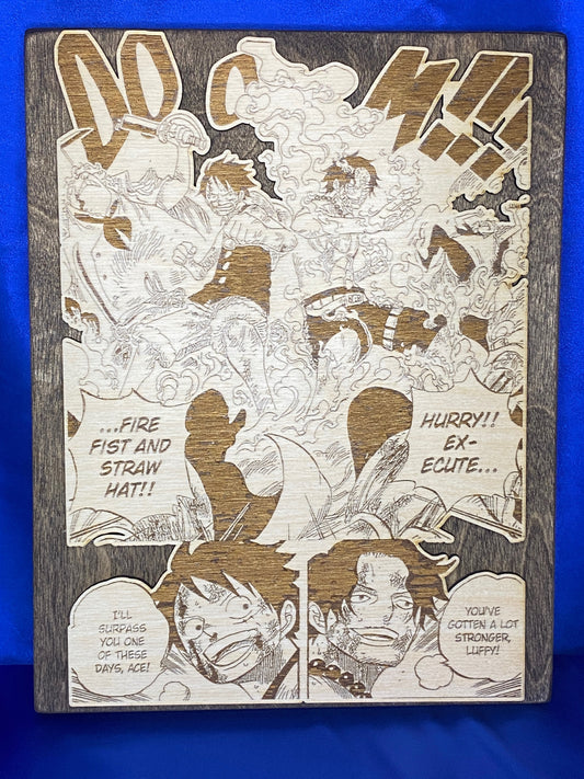 Luffy & Ace Wood Art